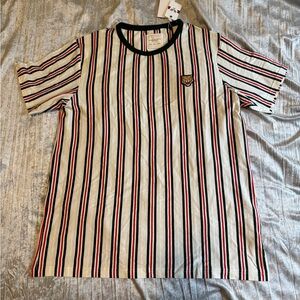 Mens Striped TShirt Tiger Logo